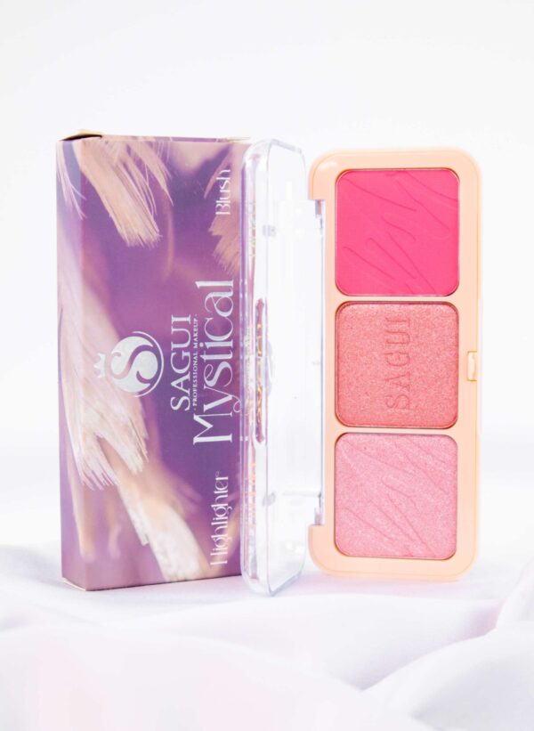 PALETA MYSTICAL ILUMINADOR + RUBOR COMPACTO SAGUI